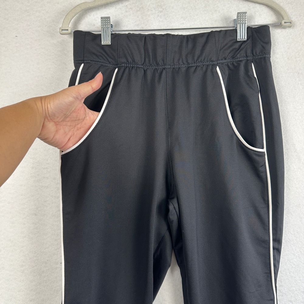 Gymshark Black Joggers Athletic Track Pants White Piping Logo‎ Womens Small - Picture 4 of 11